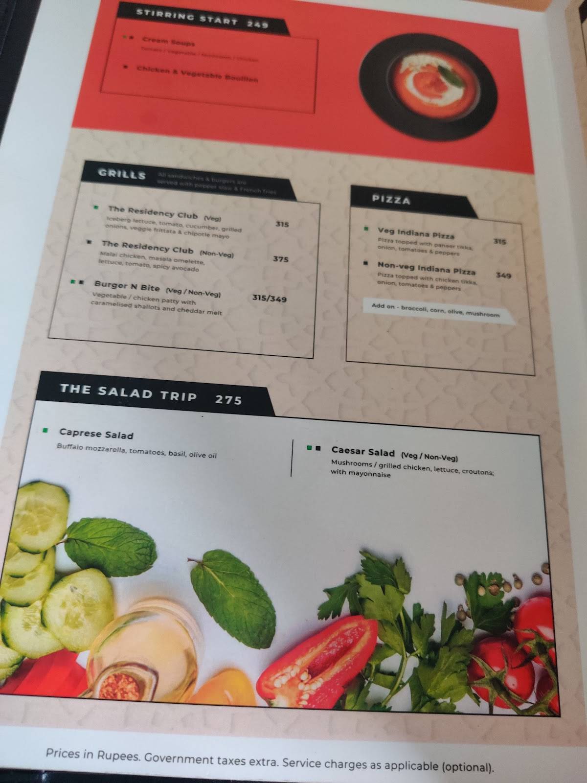 The Right Place menu