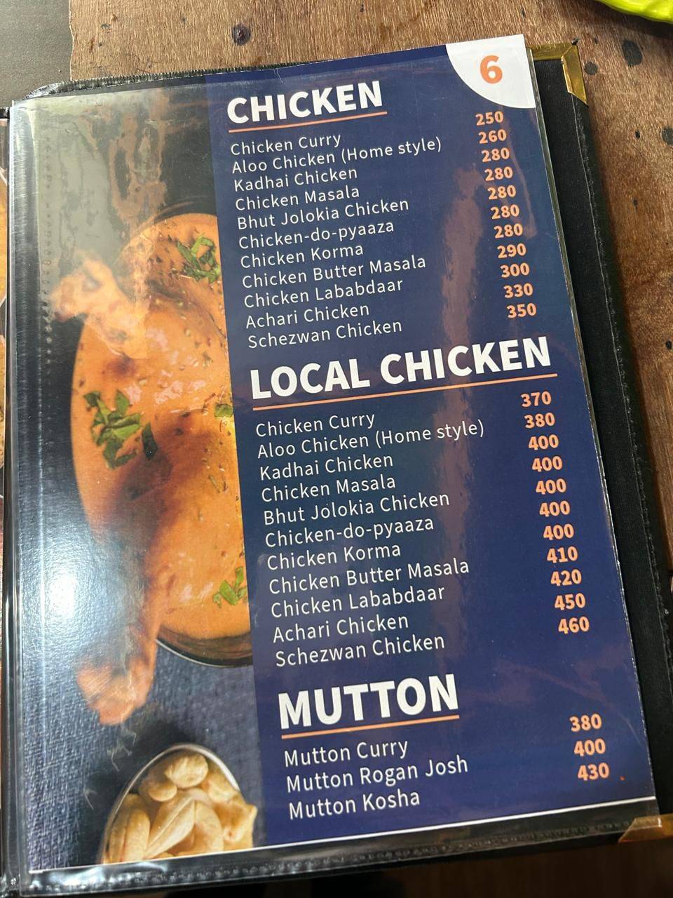 The Rooftop Restaurant menu