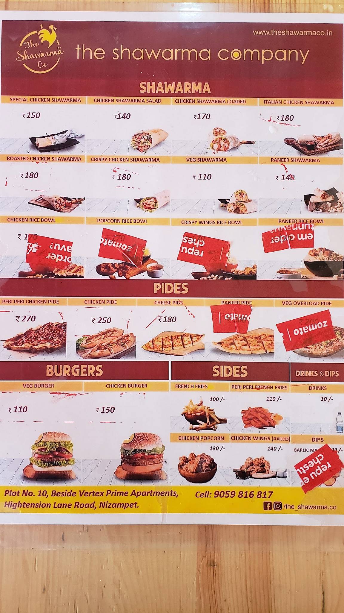 Menu at The Shawarma Co., Hyderabad, Rang