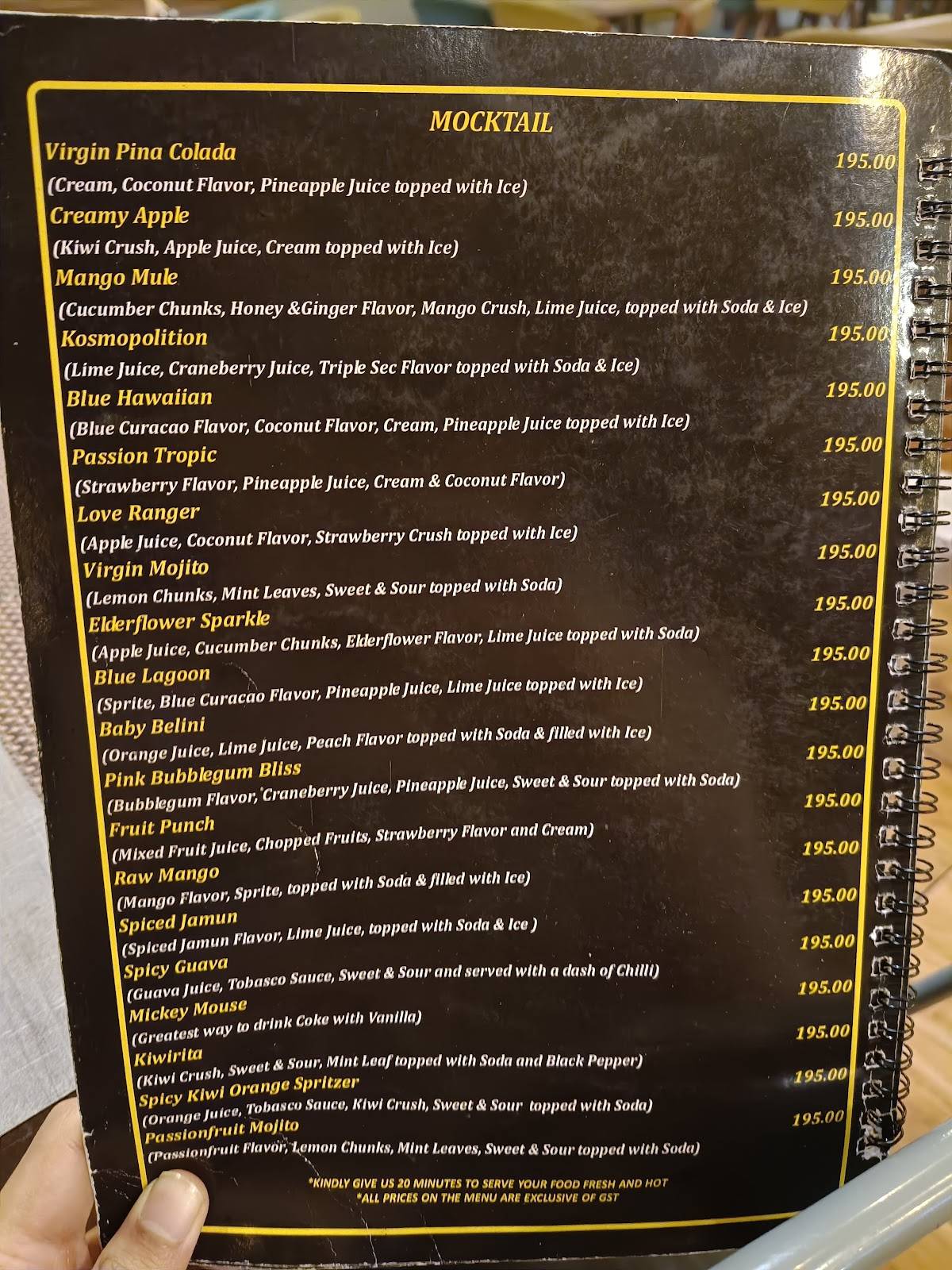 The Smokehouse menu