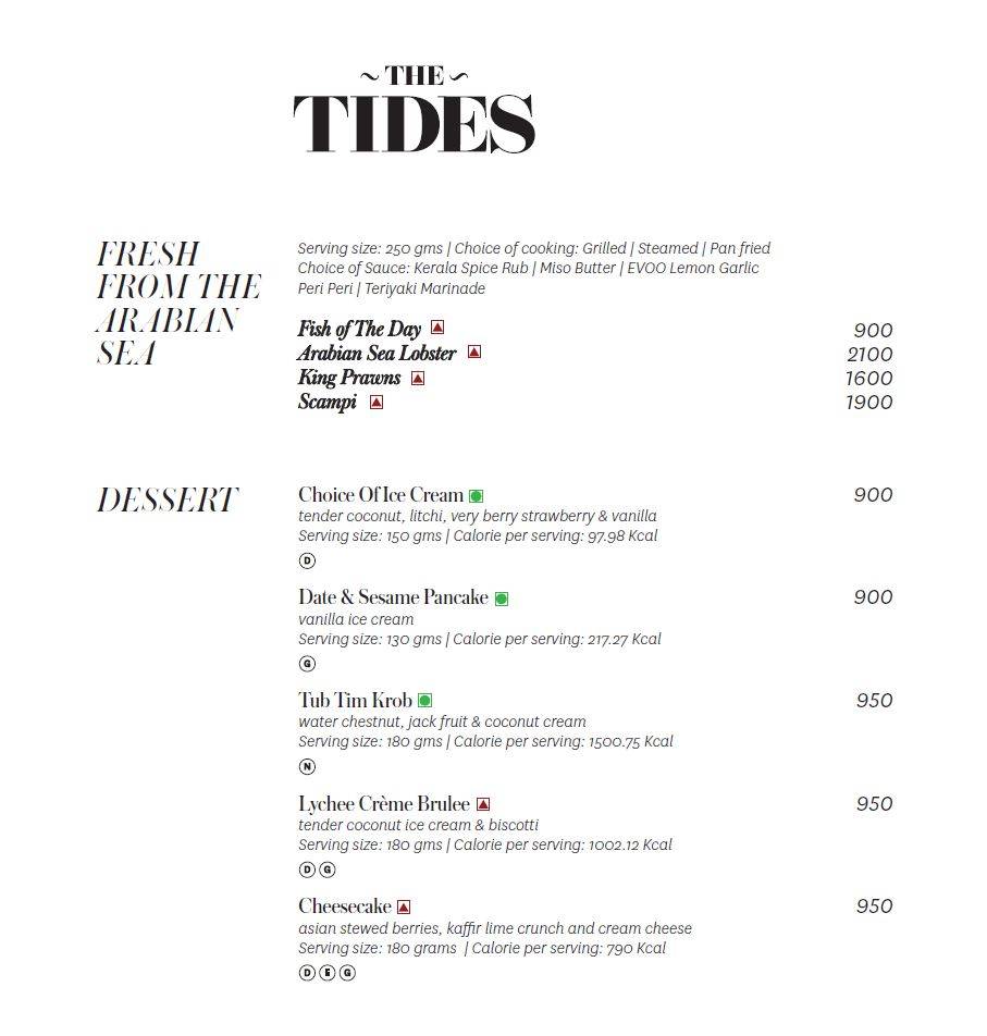 The Tides menu