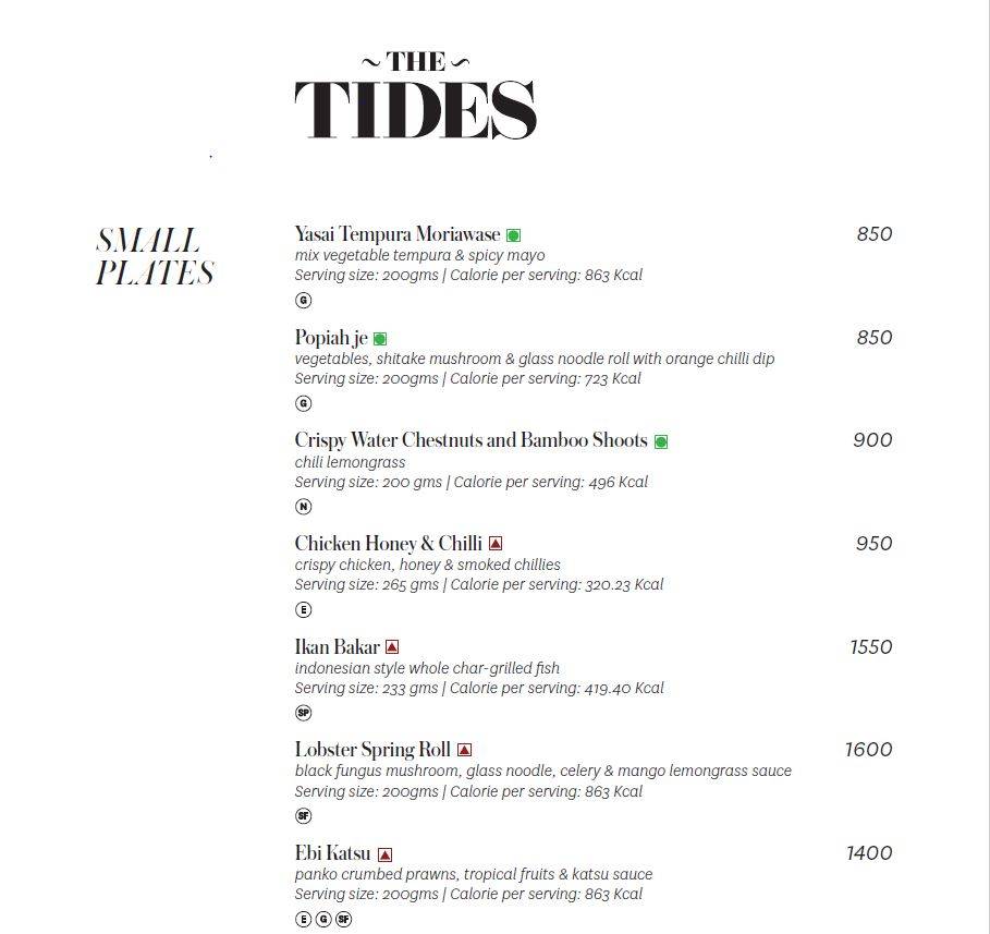 The Tides menu