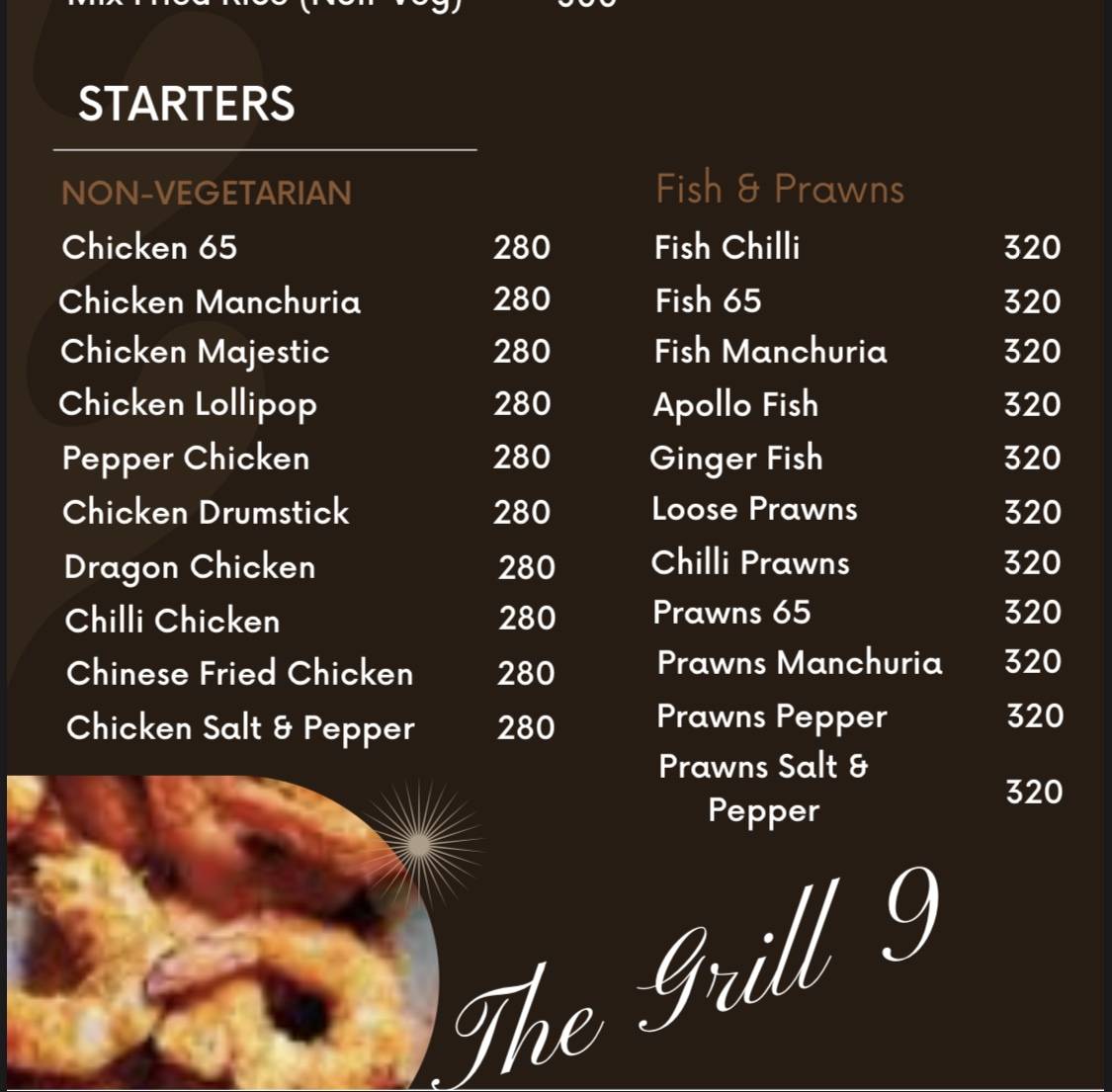 The grill 9 uppal menu