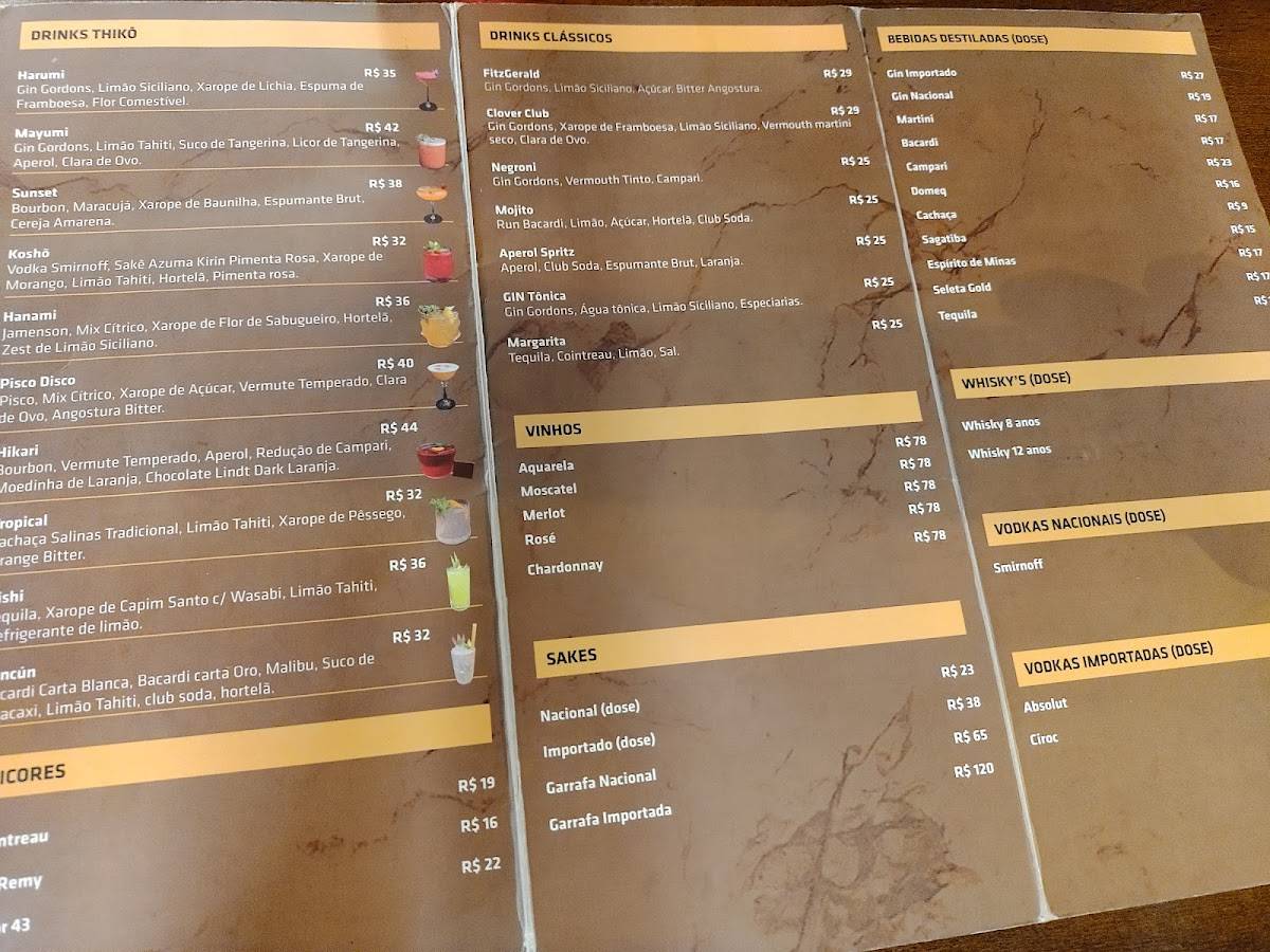 Thikô Sushi cardápio