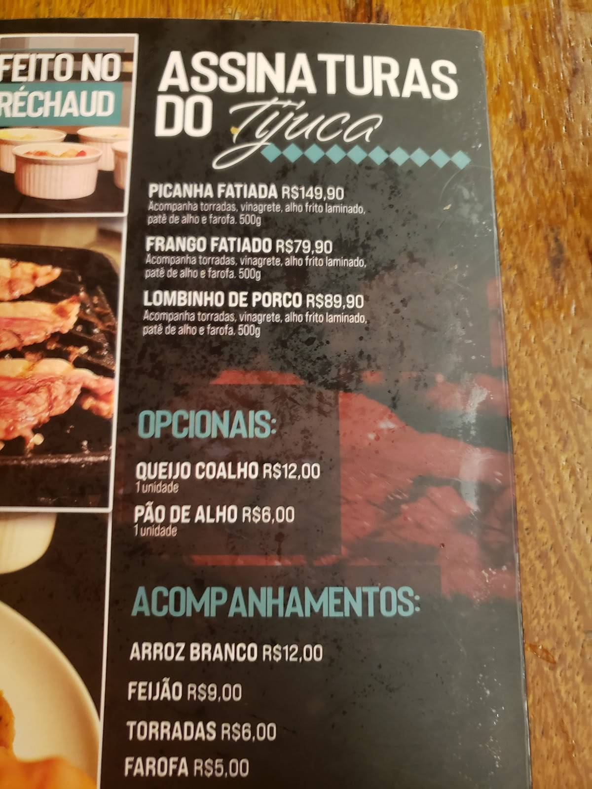 Tijuca Restaurante & Bar cardápio