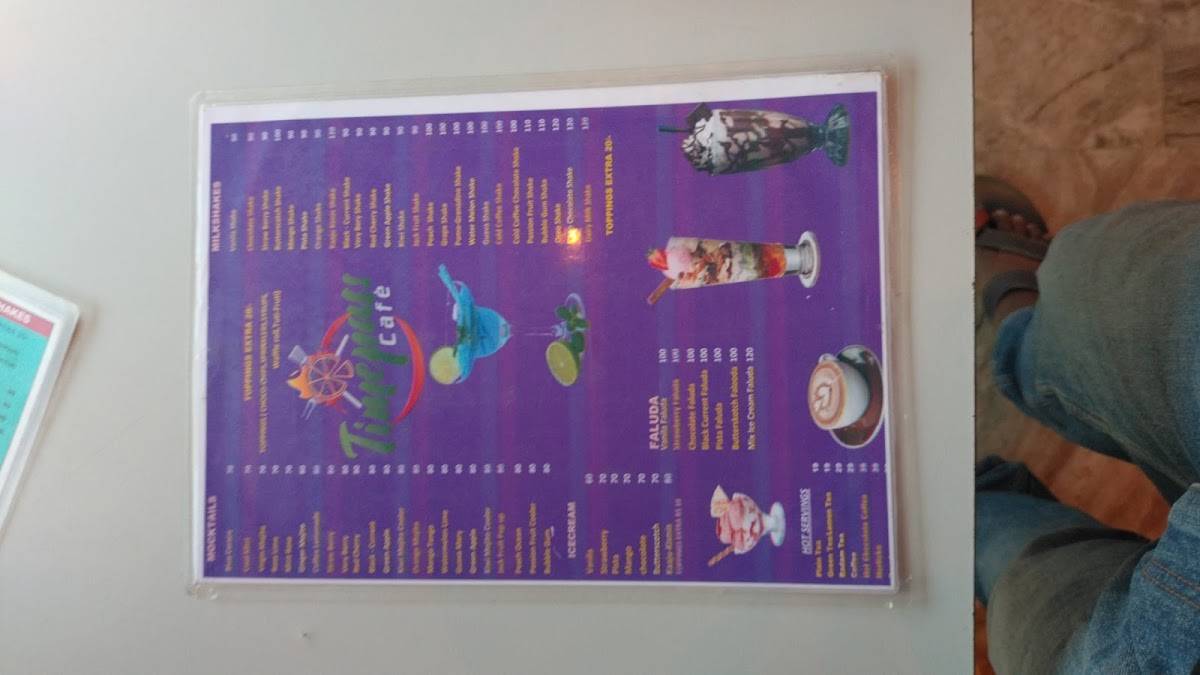 Time pass Cafe menu
