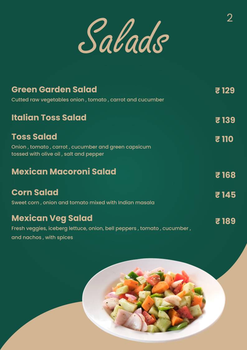 TimeSquare Cafe menu