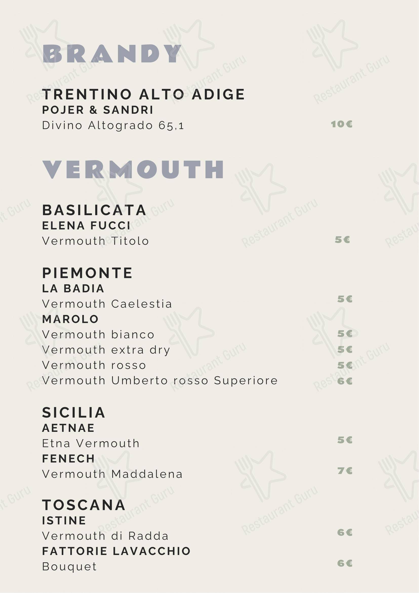 Tipico 20 in Roma - Menu bar