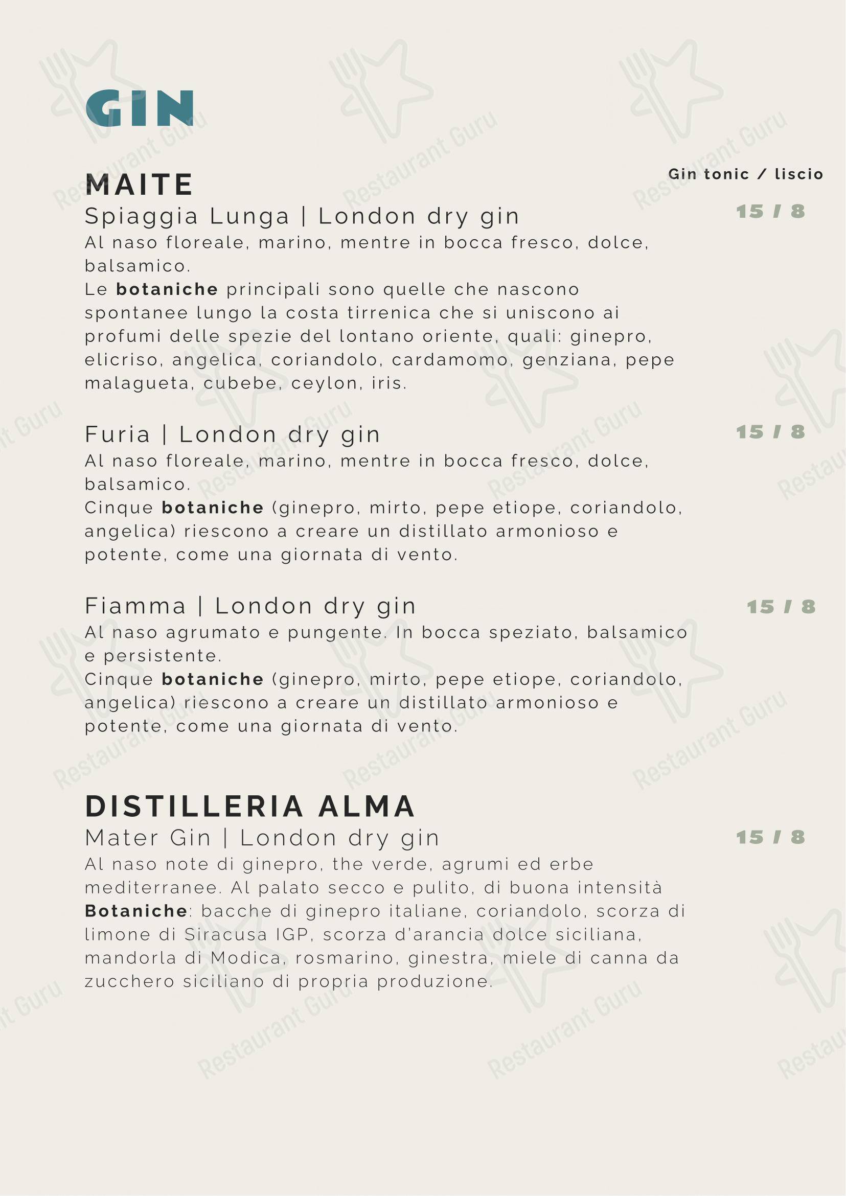 Tipico 20 in Roma - Menu bar