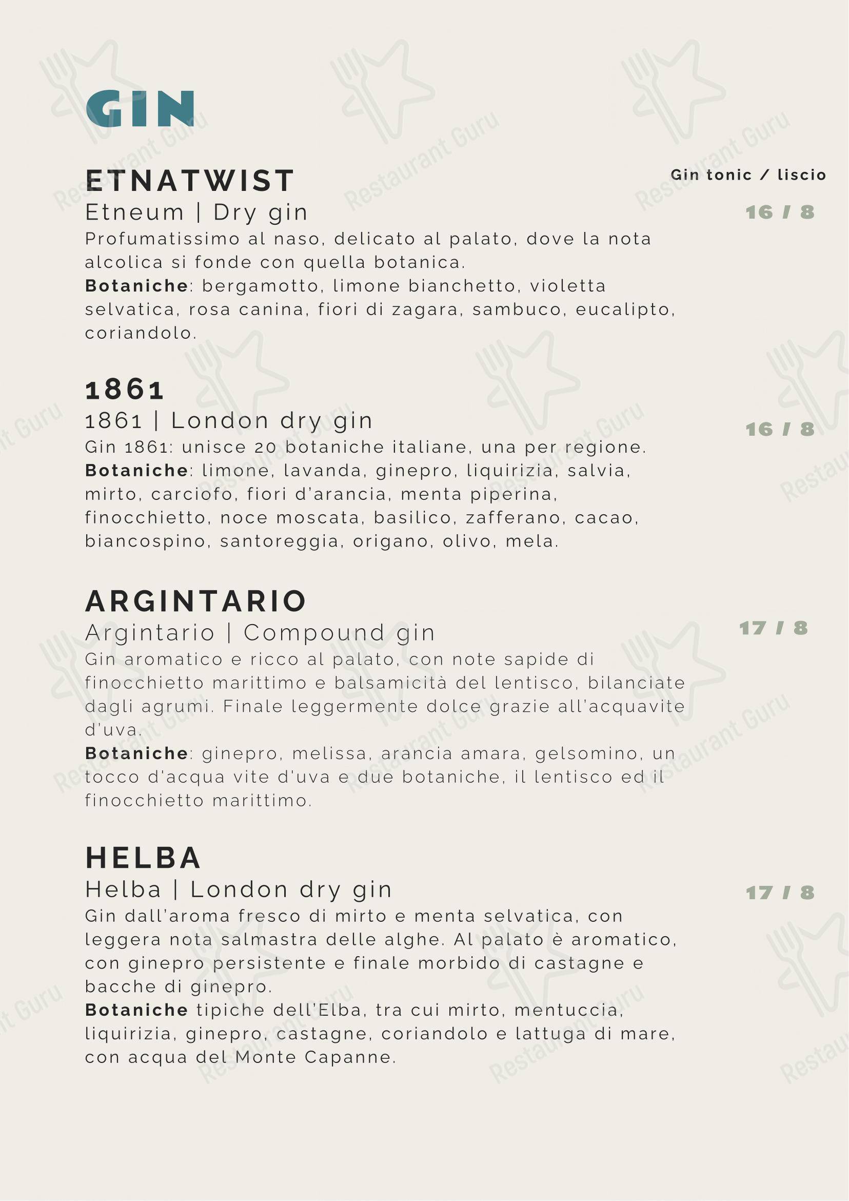 Menu bar per Tipico 20 ristorante