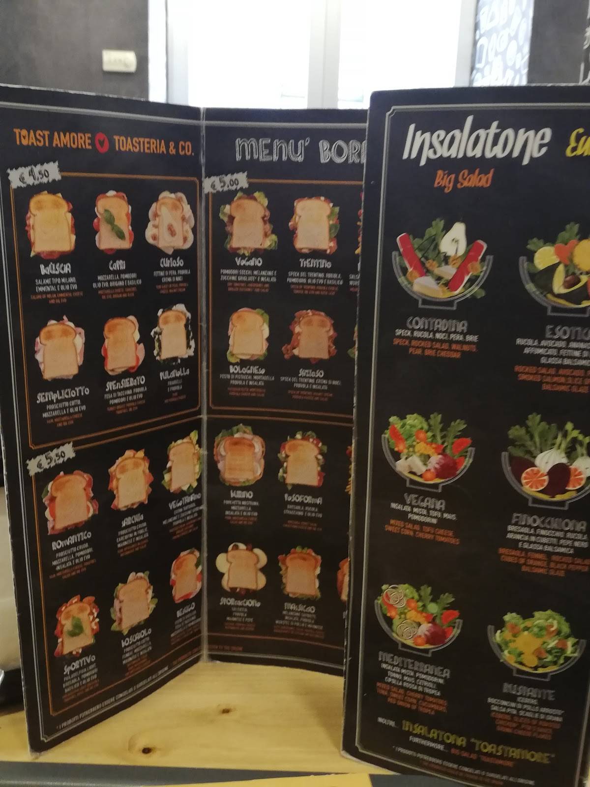 Menu di Toastamore 