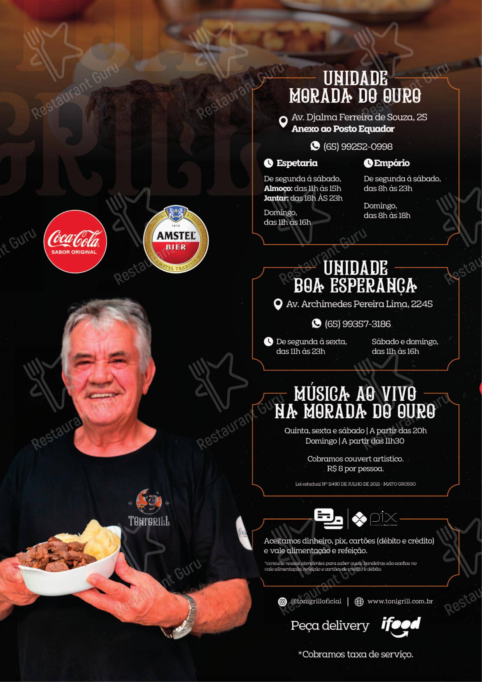 Toni Grill Boa Esperança em Cuiabá - Menu bar