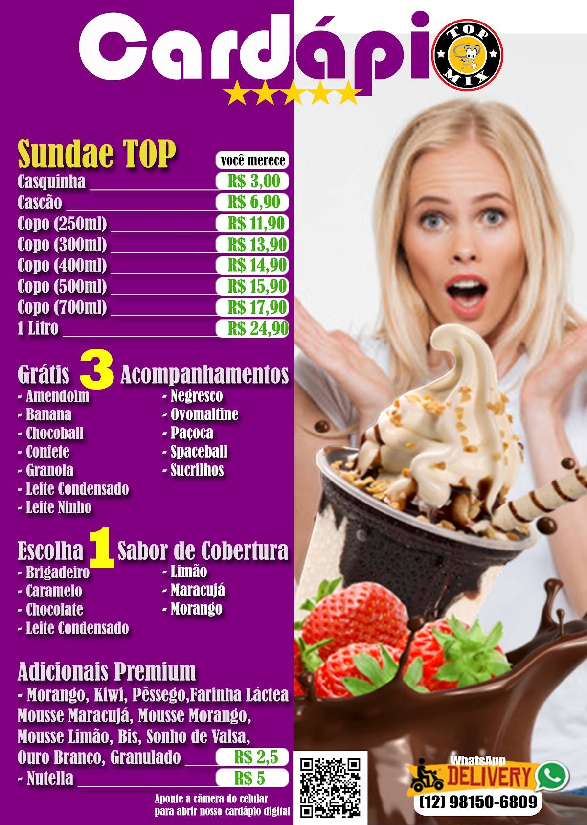 Top Mix Hamburgueria e Açaí cardápio