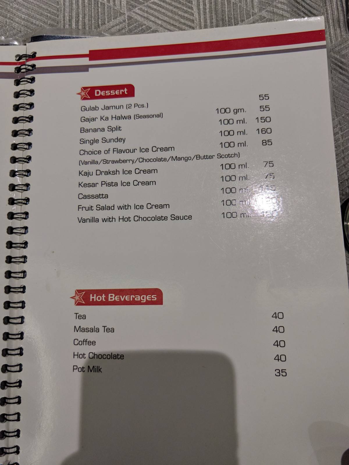 Topaz Restaurant & Banquets menu