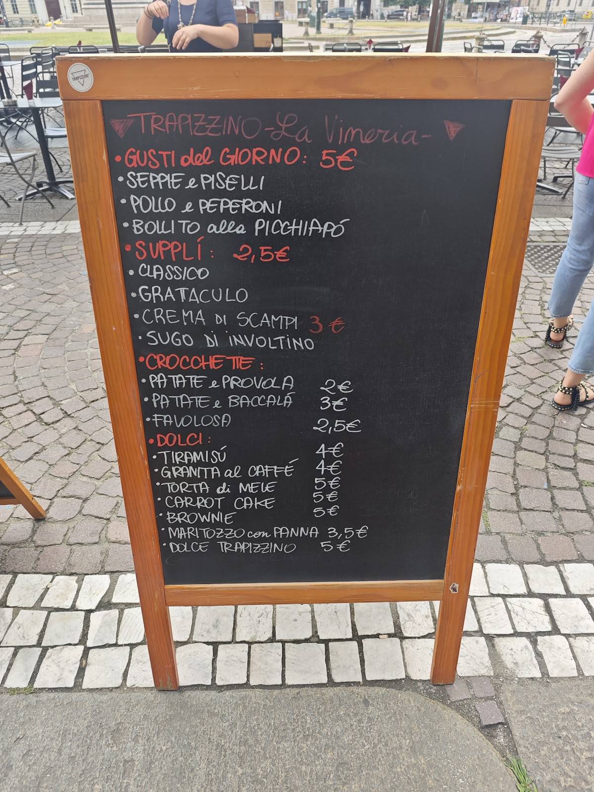 Menu di Trapizzino Piazza Carlina 