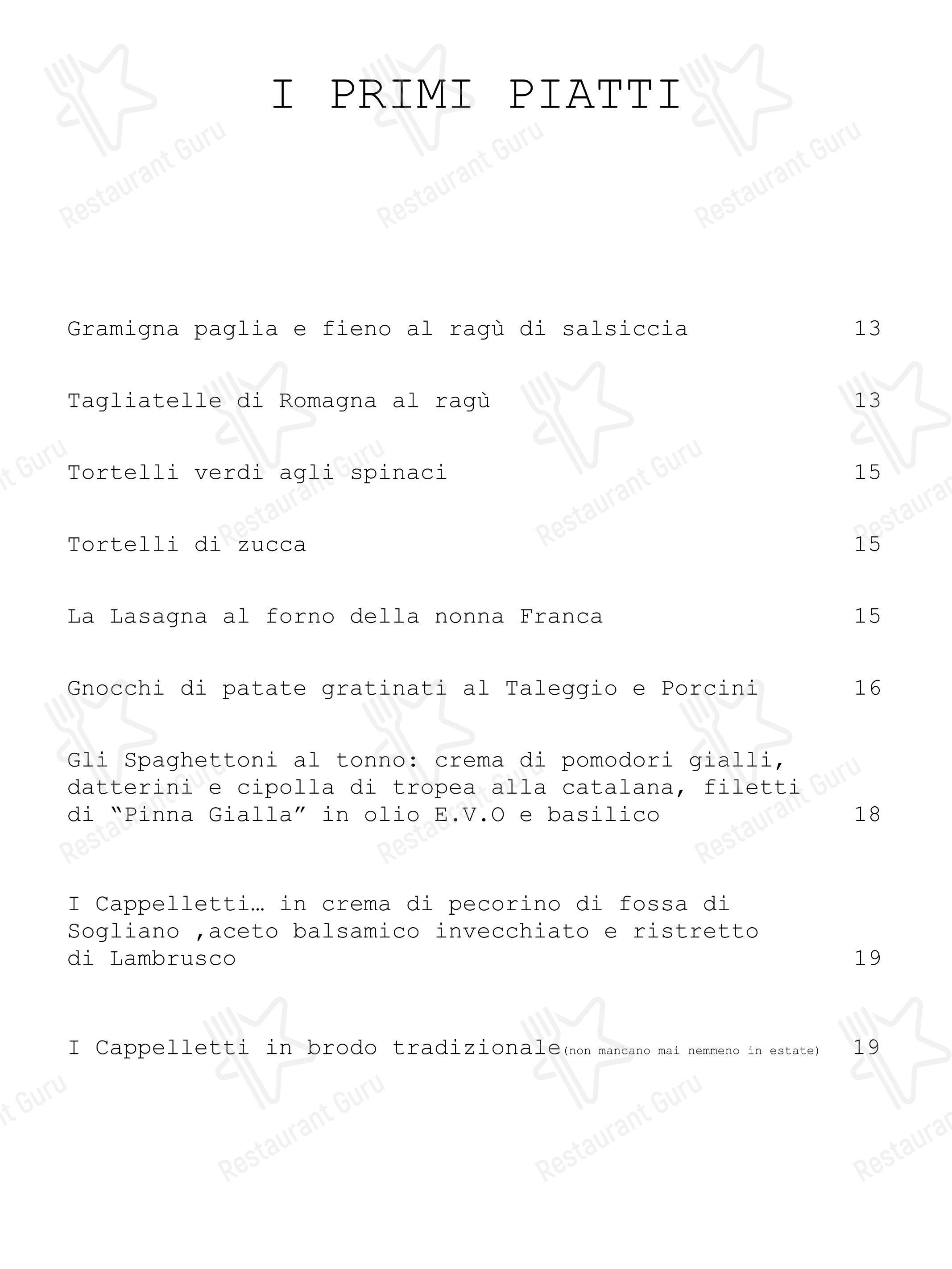 菜单 per Trattoria Da Massimo ristorante