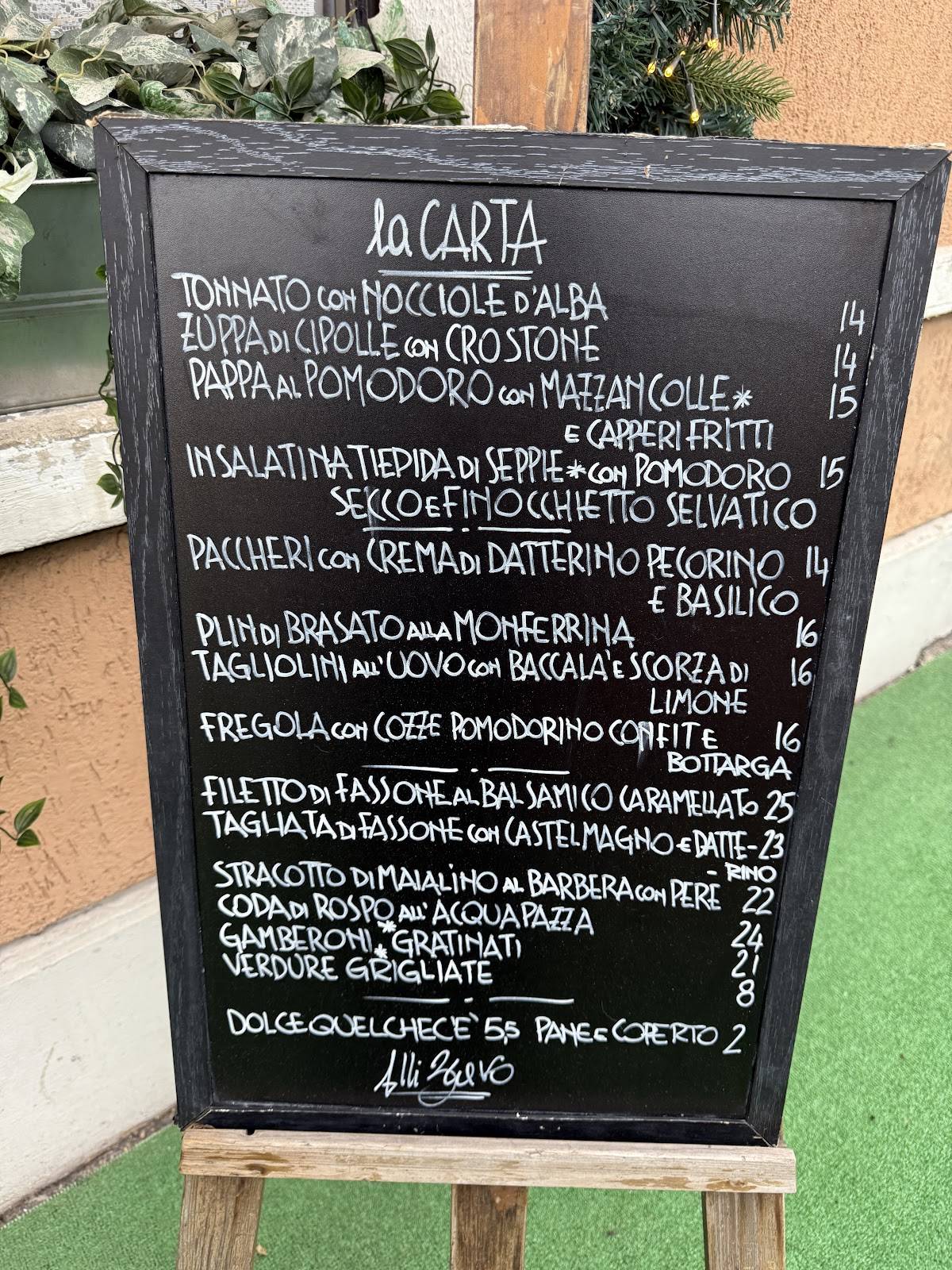 Menu di Trattoria Fratelli Bravo 