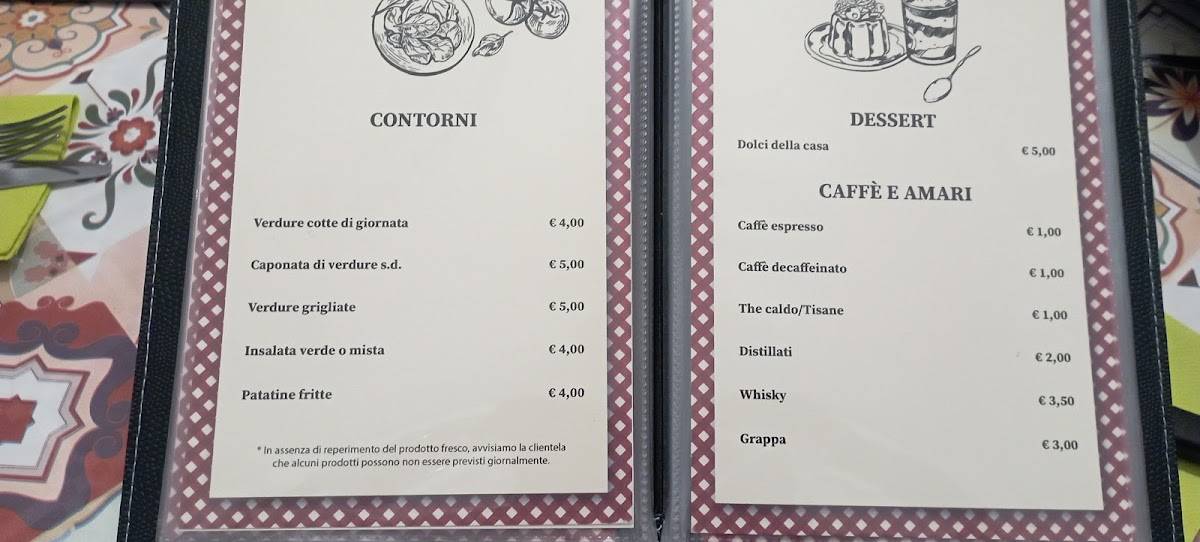 Menu di Trattoria Lella 