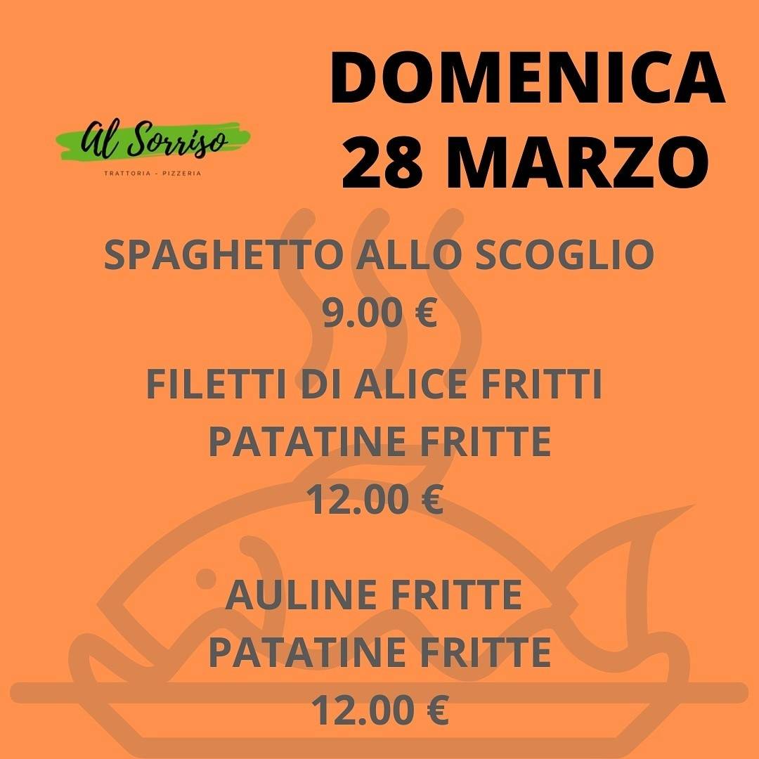 Menu di Trattoria Pizzeria Al Sorriso 