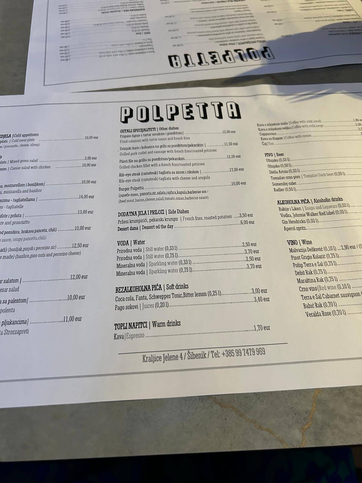 Menu di Pizzeria Polpetta 
