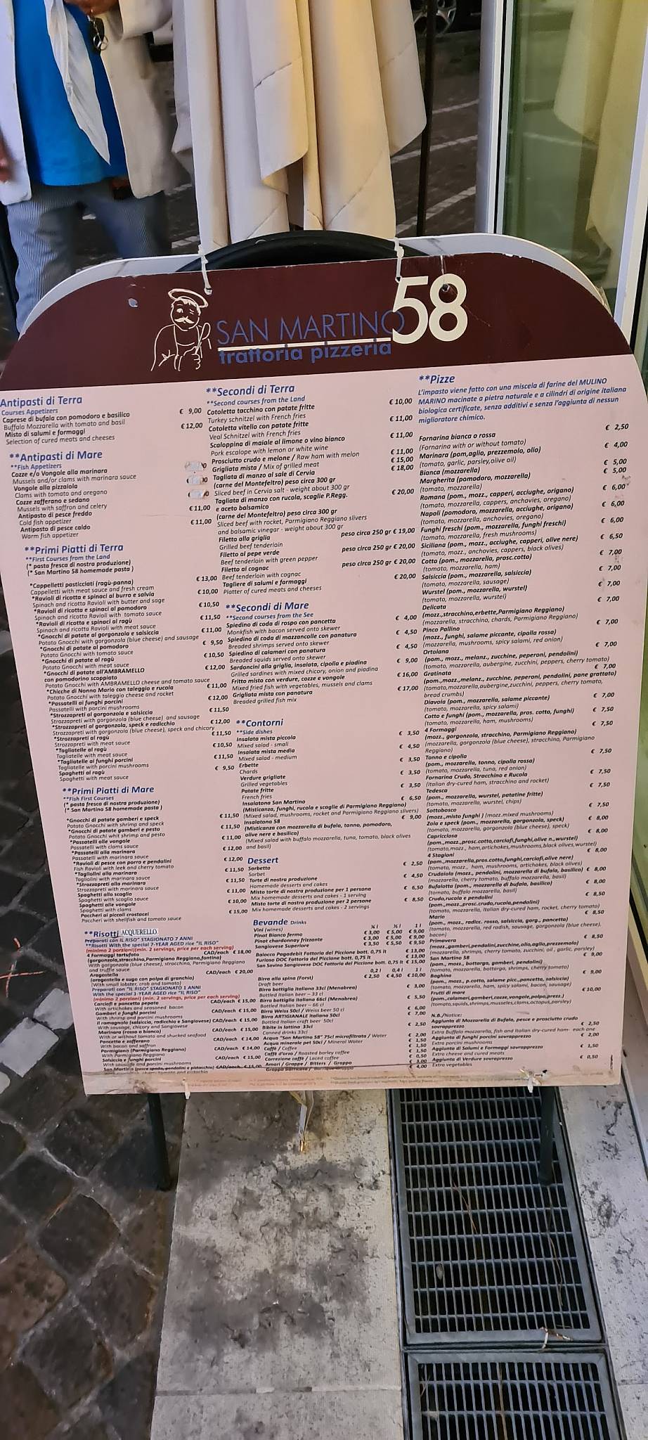 Menu di Trattoria San Martino 58 