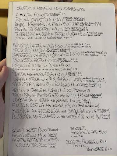 Menu di Trattoria Gozzi 