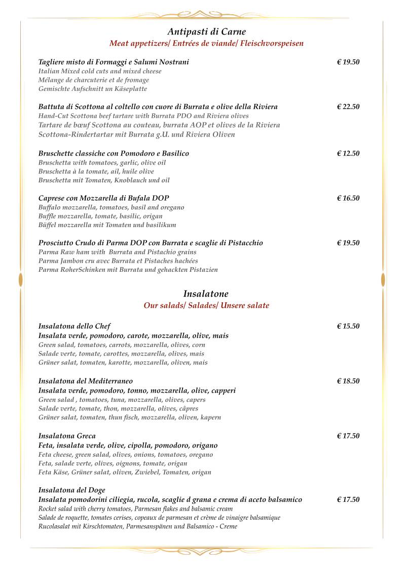 Menu di Trattoria da Rino 
