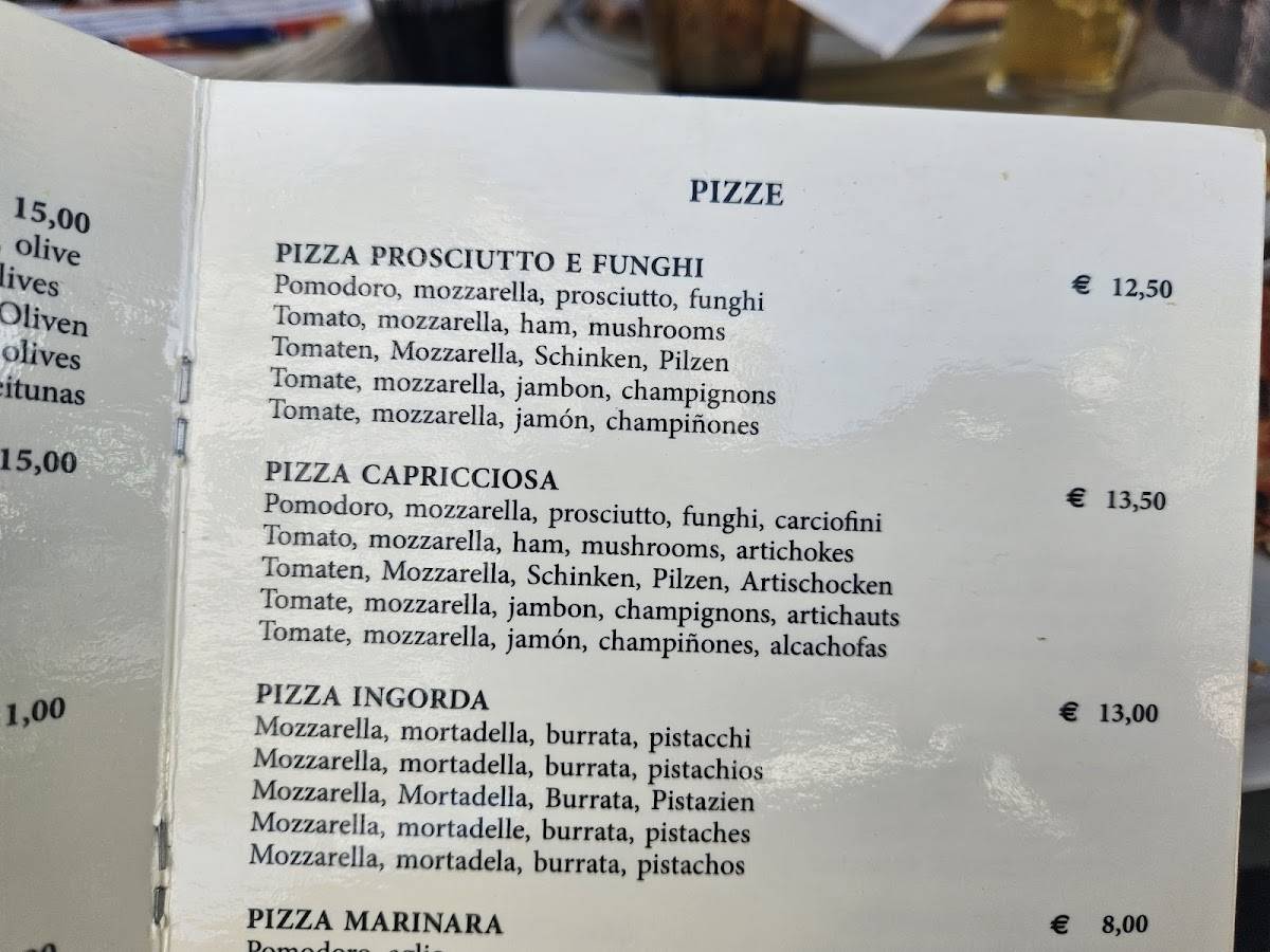 Menu di Trattoria da Romano 