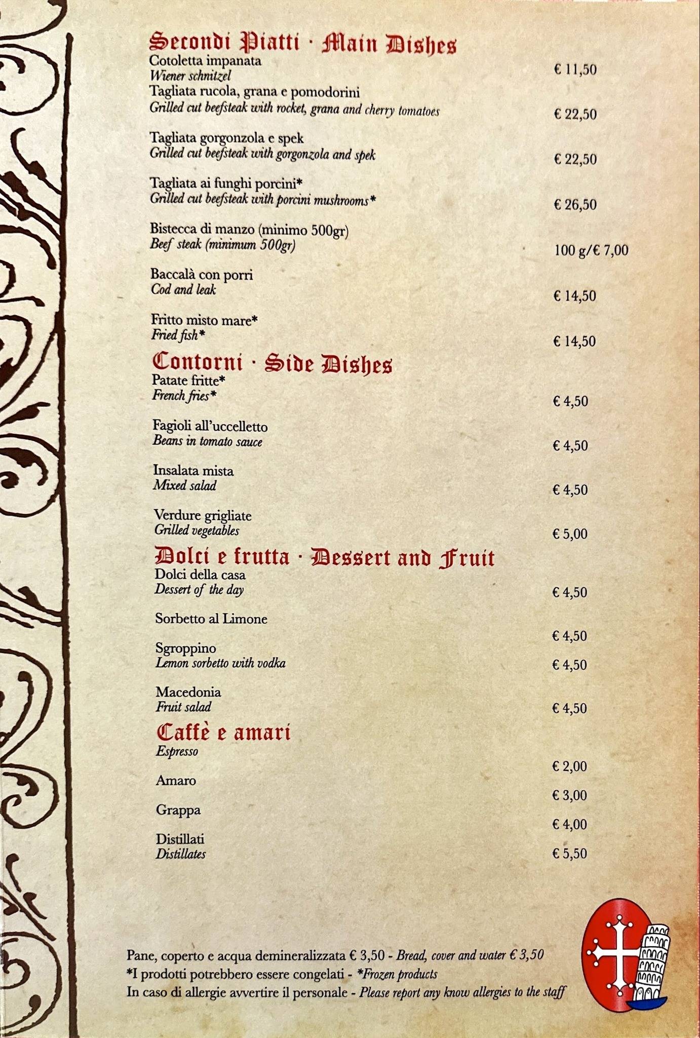Menu di Trattoria Del Borgo 