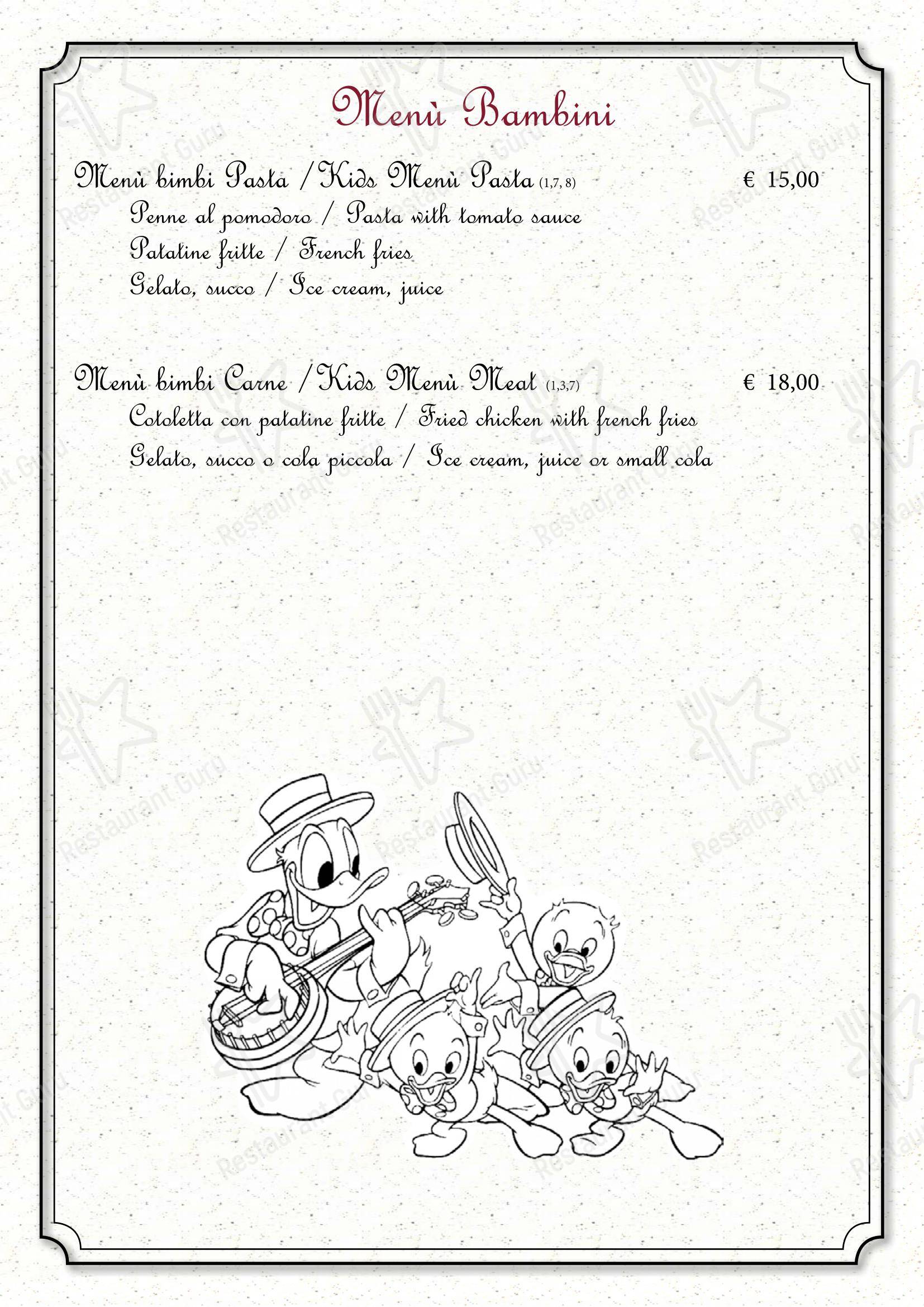 Trattoria di Cagnano in Montepulciano - Основное меню