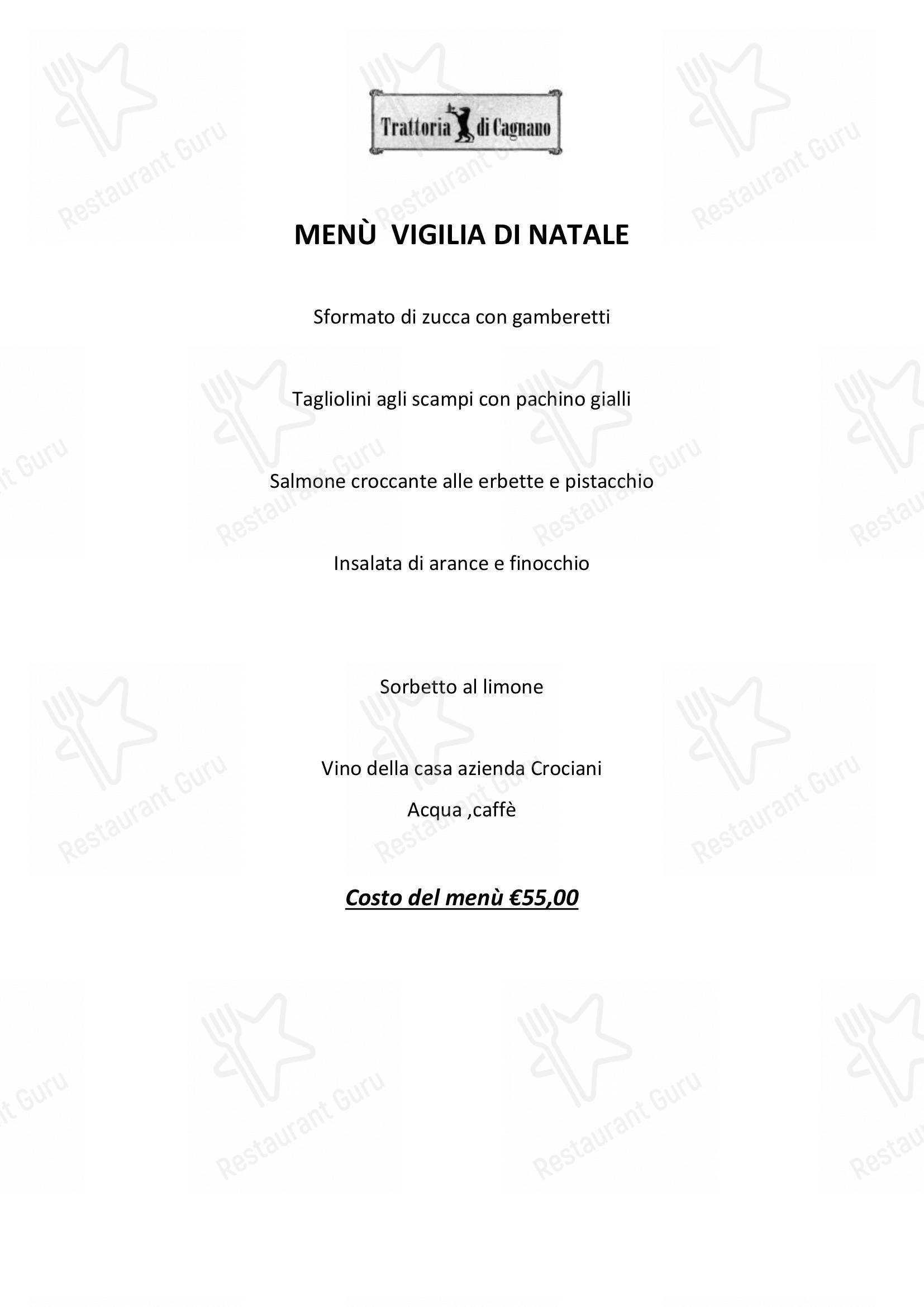 Menu di Trattoria di Cagnano - Menu