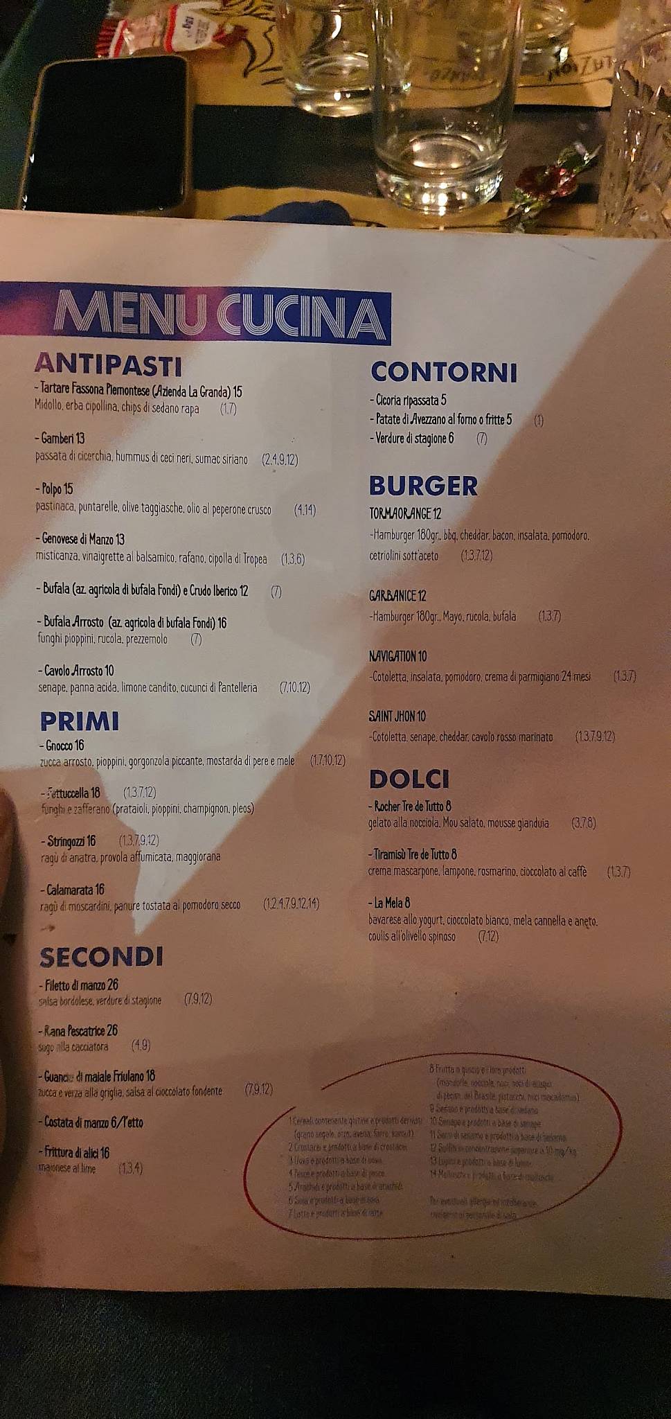 Menu di Tre de Tutto 