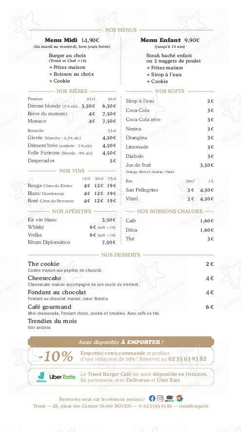Menu pour Mon Amour