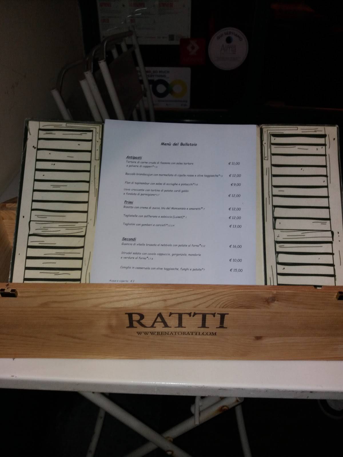 Menu di Ballatoio - Bistrot di Ringhiera 