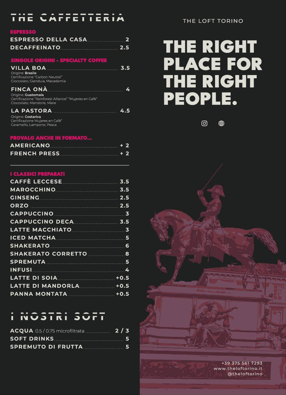 Menu di The Loft 