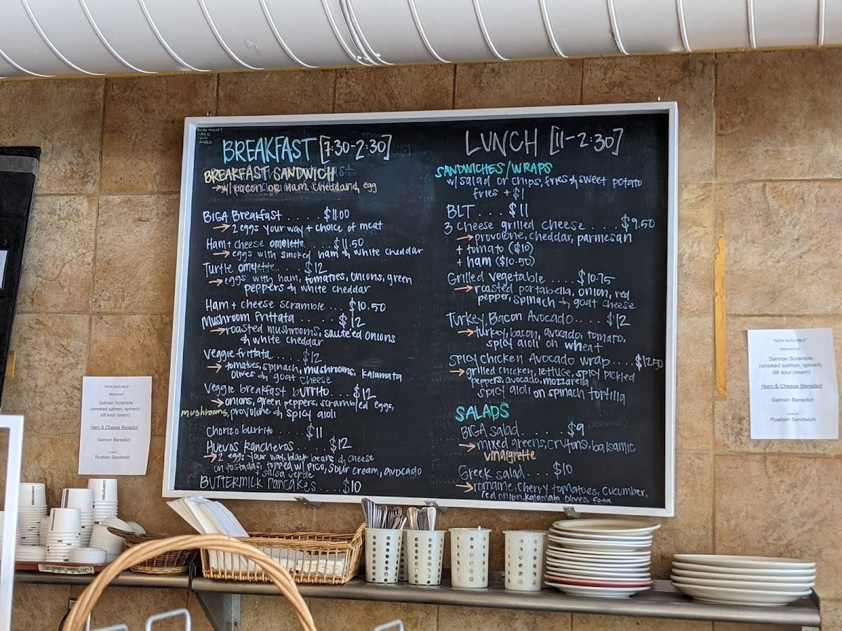 Menu at Turtle Bread Company cafe, Minneapolis, Chicago Ave