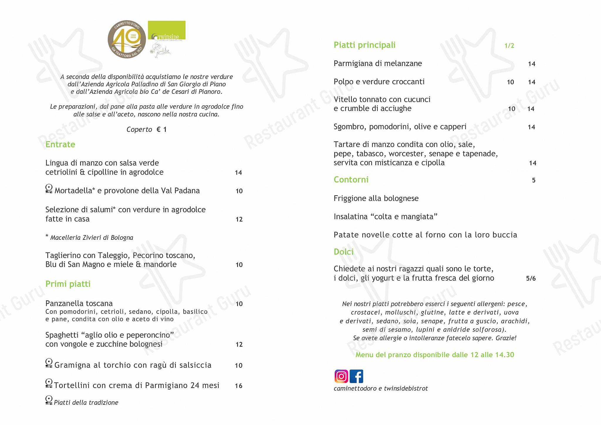 Breakfast Menu per Twinside ristorante