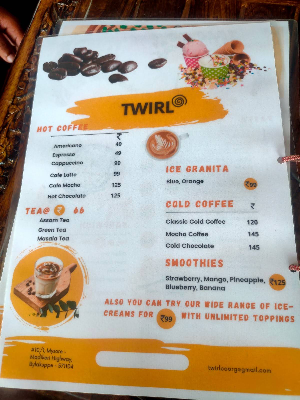 Twirl menu