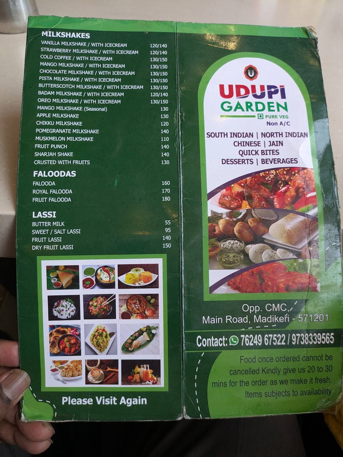 UDUPI GARDEN menu