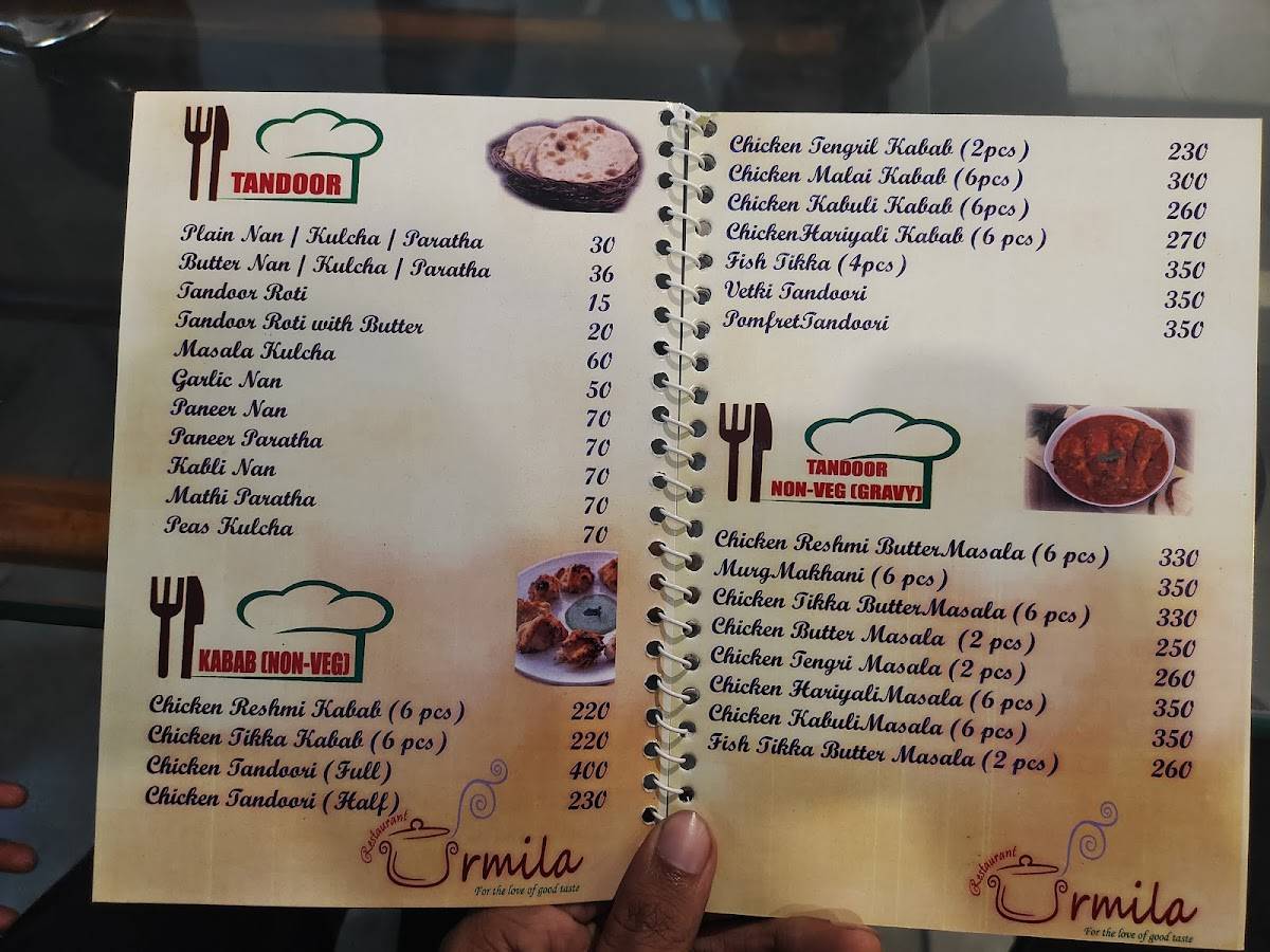 URMILA RESTAURANT menu