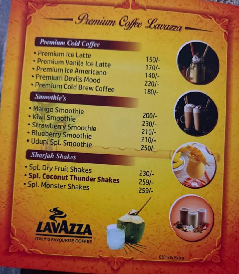Udupi Krishna Restaurant menu