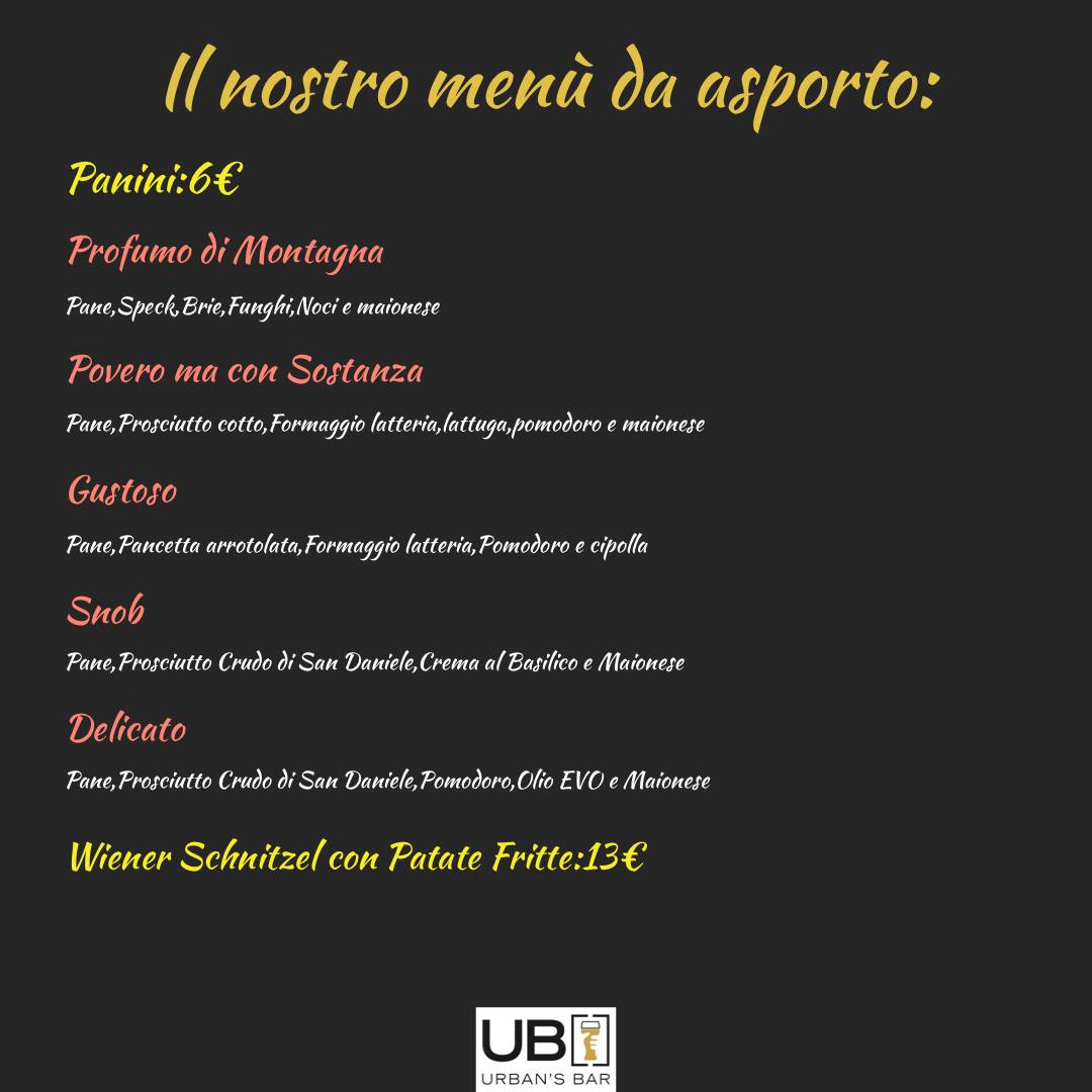 Menu di Urban's Bar 