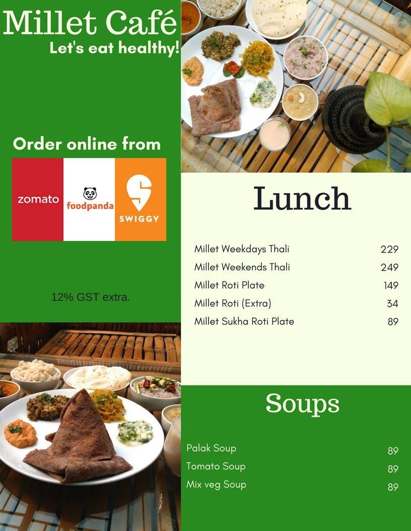 Vaathsalya Millet Cafe menu