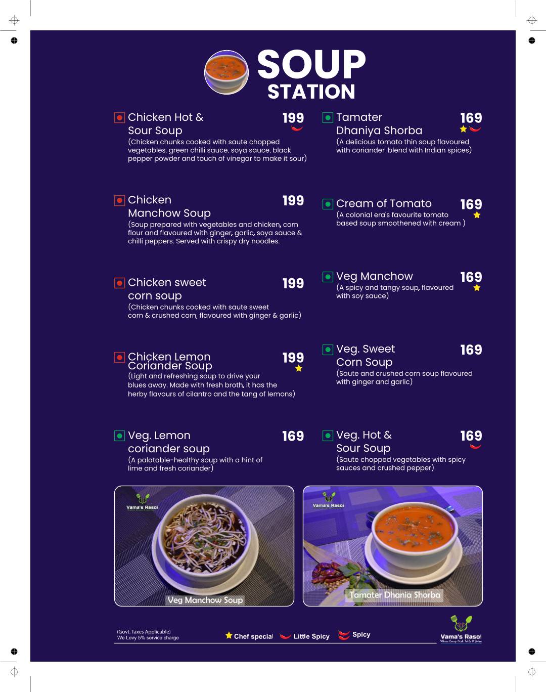 Vama's Rasoi menu