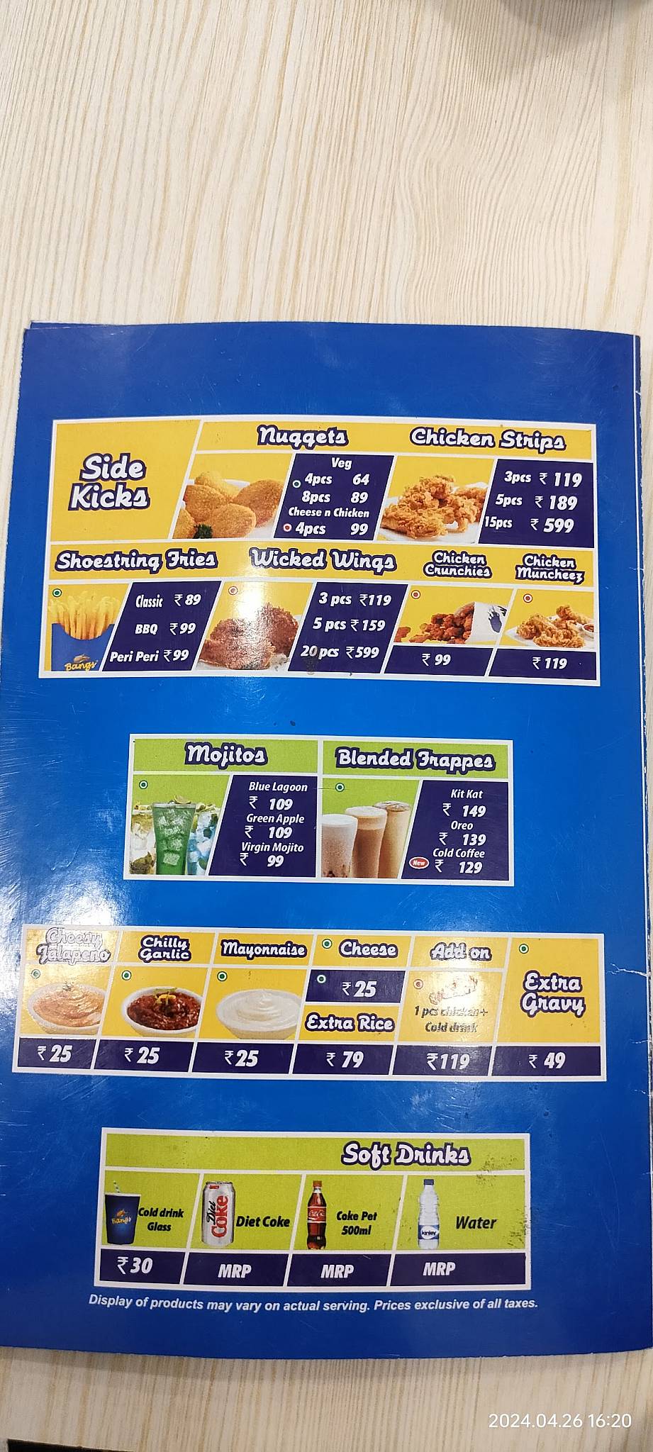 Bangs menu