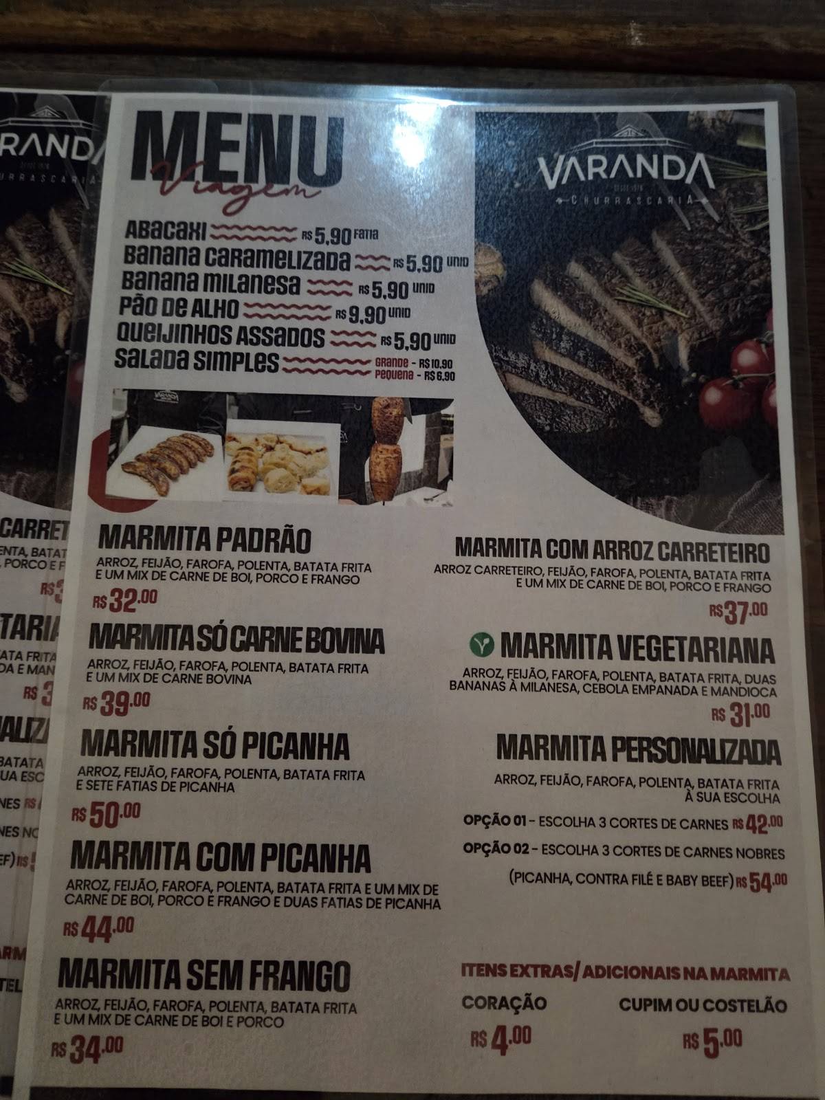 Varanda Churrascaria cardápio