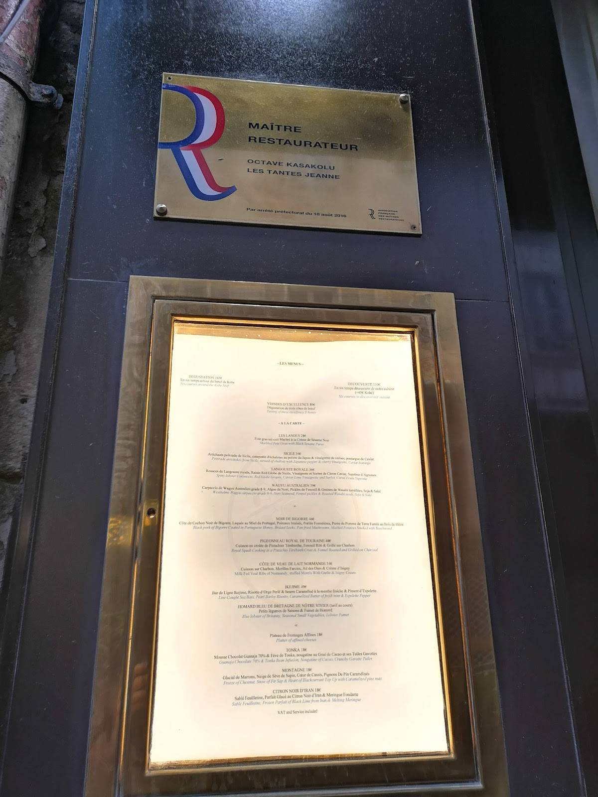 Menu de Vava