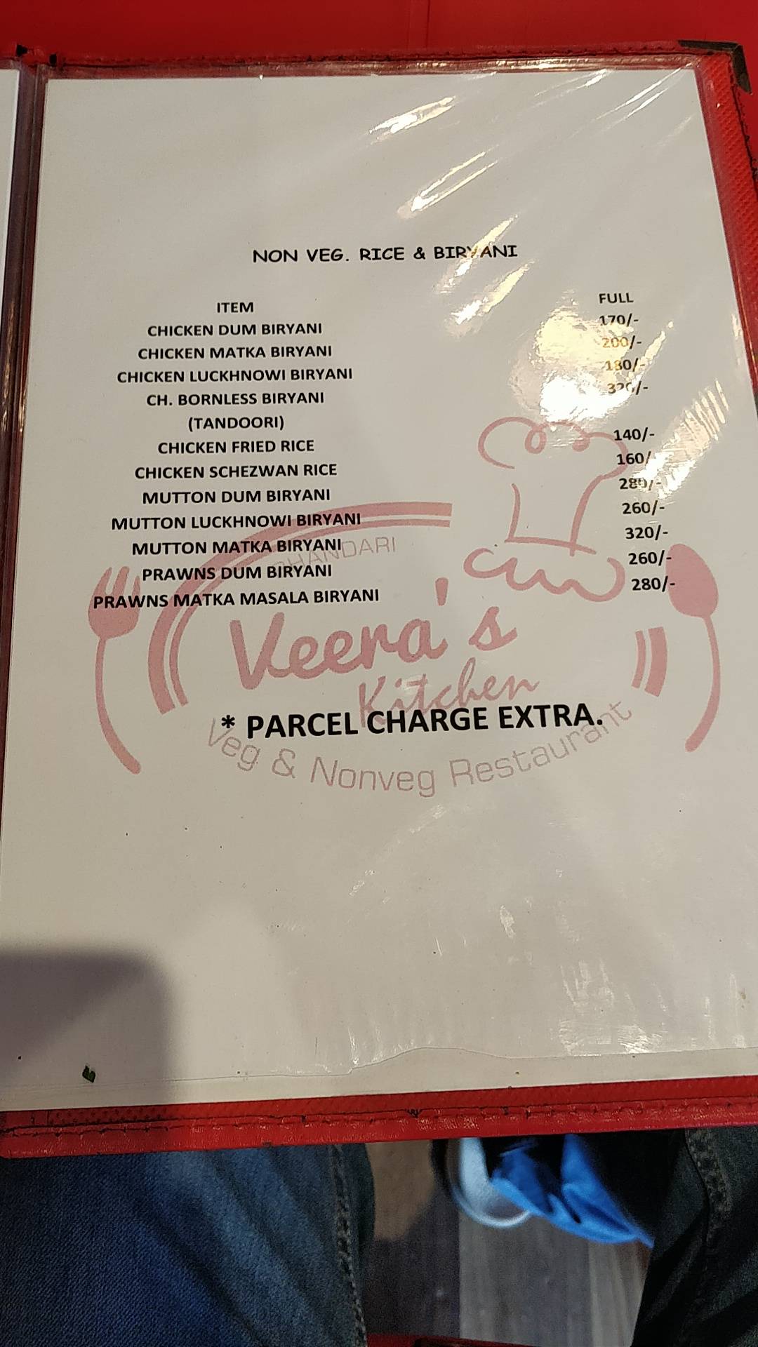 Veera's Kitchen menu