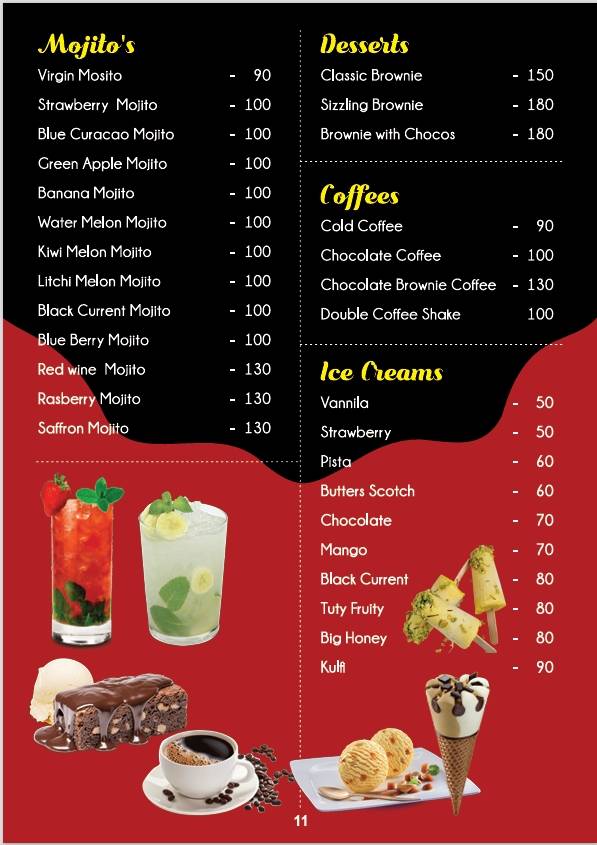 Vency Food Cave menu