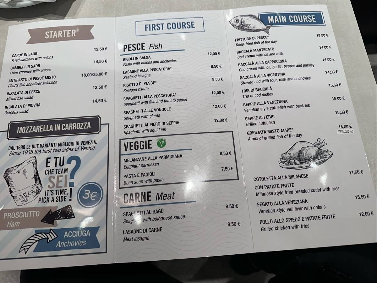 Menu di Rosticceria Gislon 